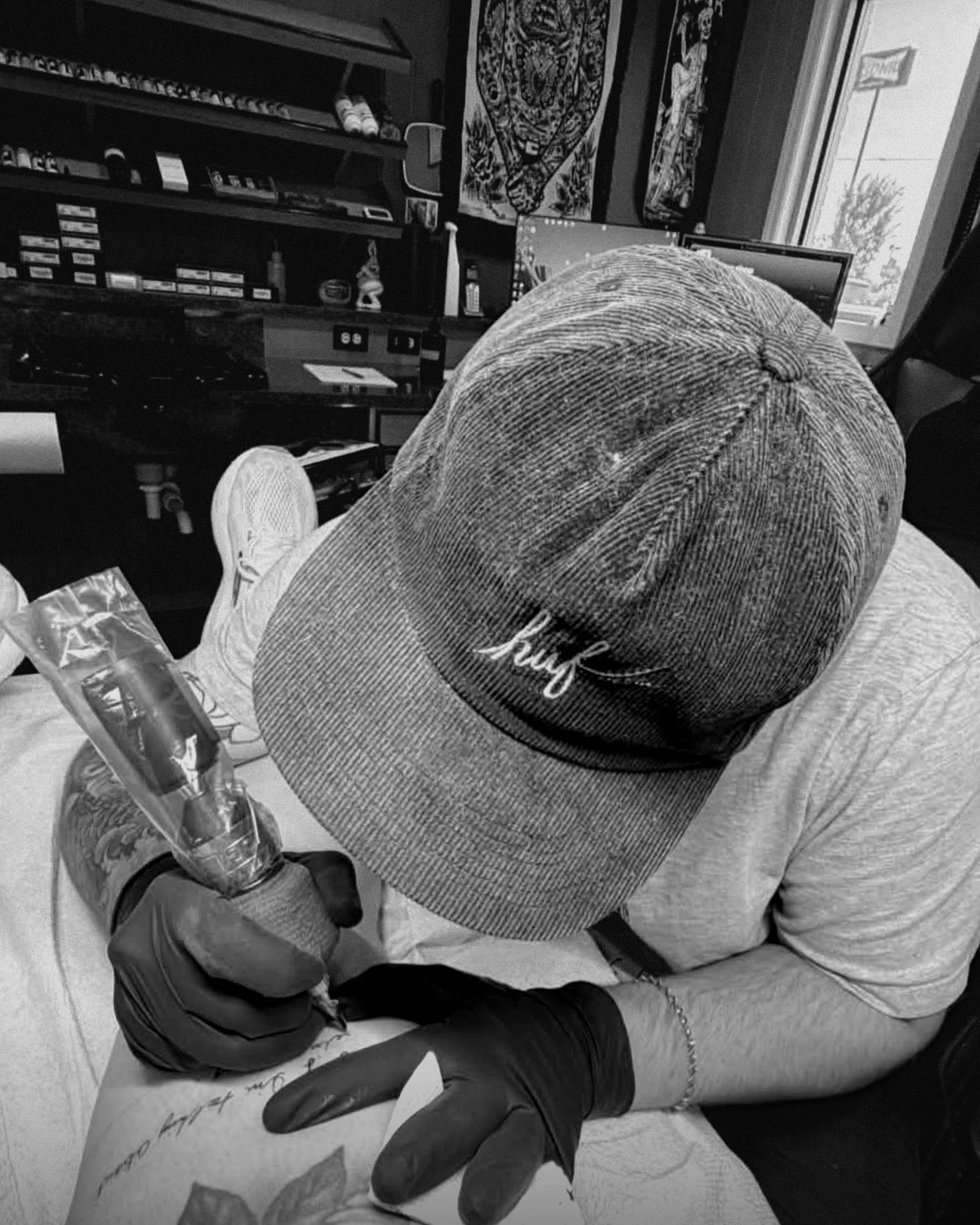 Tevin tattooing at Greeneworks