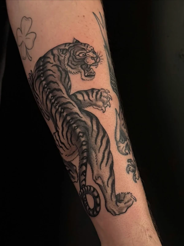 Traditional tiger, tattooed by Tevin